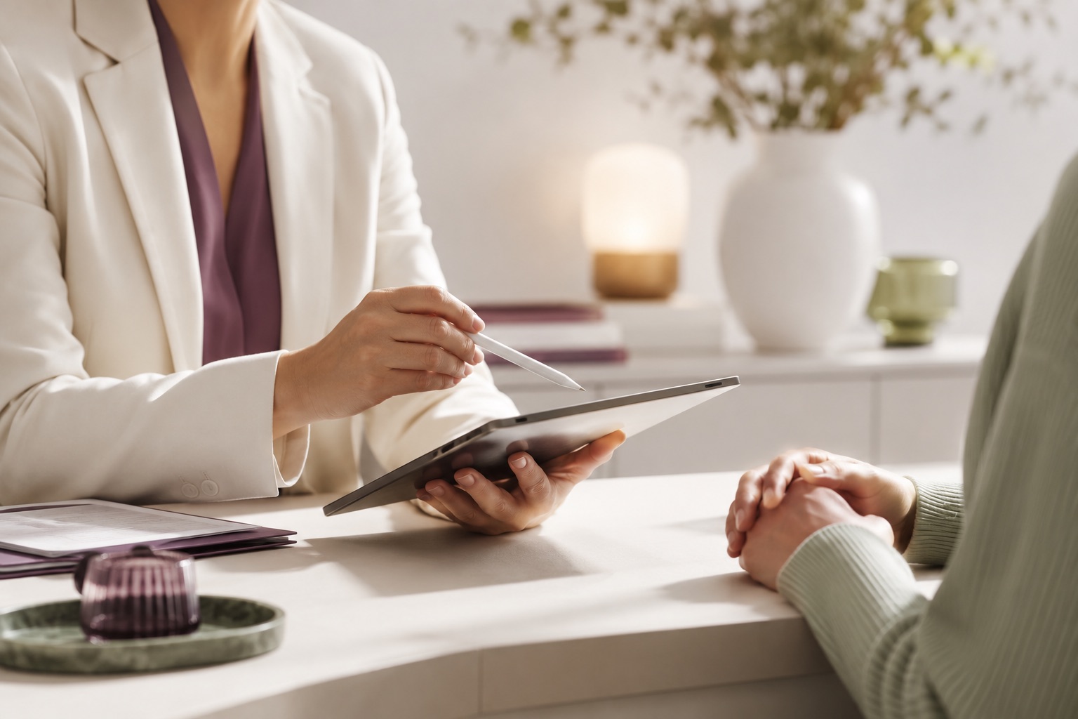 Consultation — doctor reviewing imaging with a patient